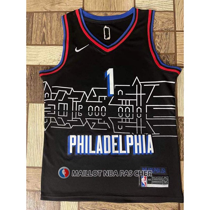 Maillot Philadelphia 76ers James Harden NO 1 Ville 2020-21 Noir